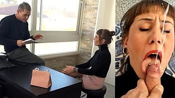 Studenta curva isi fute profesoru si inghite sperma