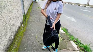 Fute in masina studenta panarama care ramane cu sloboz in pizda